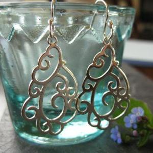 Sterling Silver Unique Swirly Design Earrings