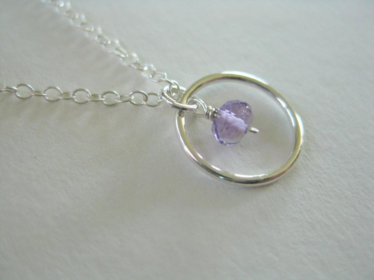 Purple Amethyst Necklace, Gemstone Necklace, February Birthstone Necklace