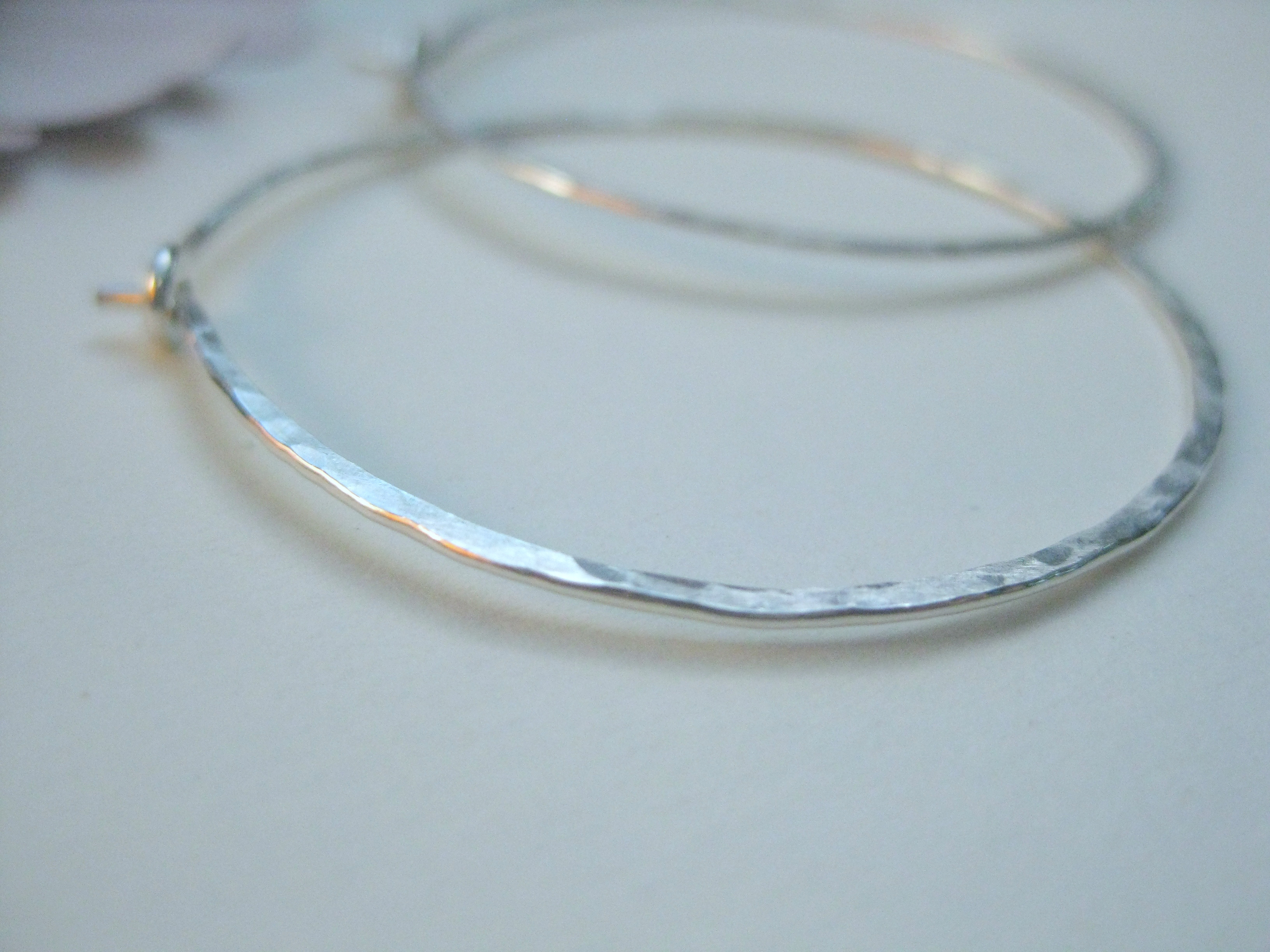 Hammered Sterling Hoop Earrings Silver Hoops On Luulla Hammered Sterling Hoop Earrings Silver Hoops